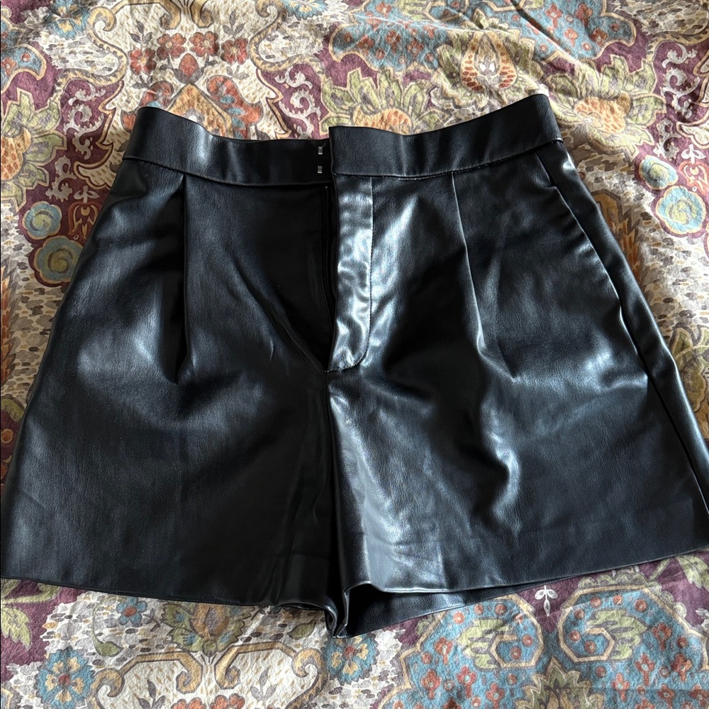 Zara pleather shorts